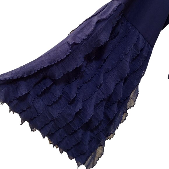 Antthony: 2-pc Flounce Sleeve Straight Leg Pant Set, Size 2X, Dark Blue - Picture 4 of 10